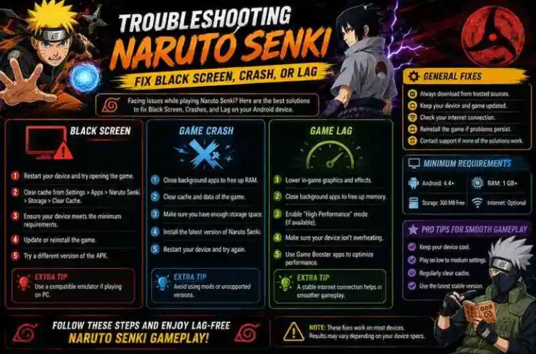 Troubleshooting Naruto Senki: Fix Black Screen, Crash, or Lag